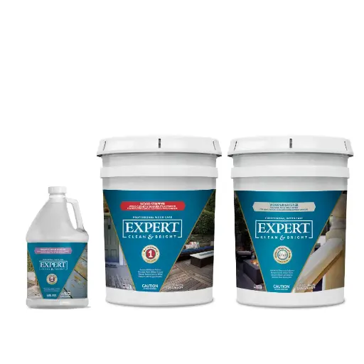 [514-11] EXPERT Clean & Bright | 5-Gal Wood Stripper & 1-Gal Stripper Booster, with 5-Gal Neutralizer & Brightener